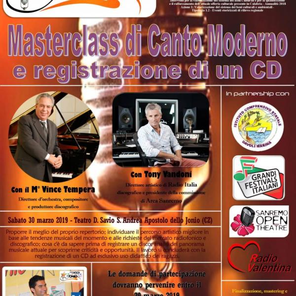 Masterclass di canto moderno 2019